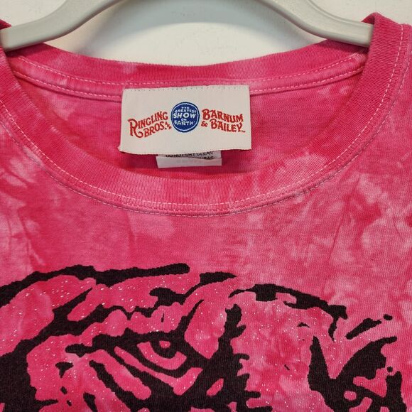 Vintage Ringling Bros Barnum Bailey Circus T-Shirt Size S Pink Glittery Y2K - Picture 8 of 9